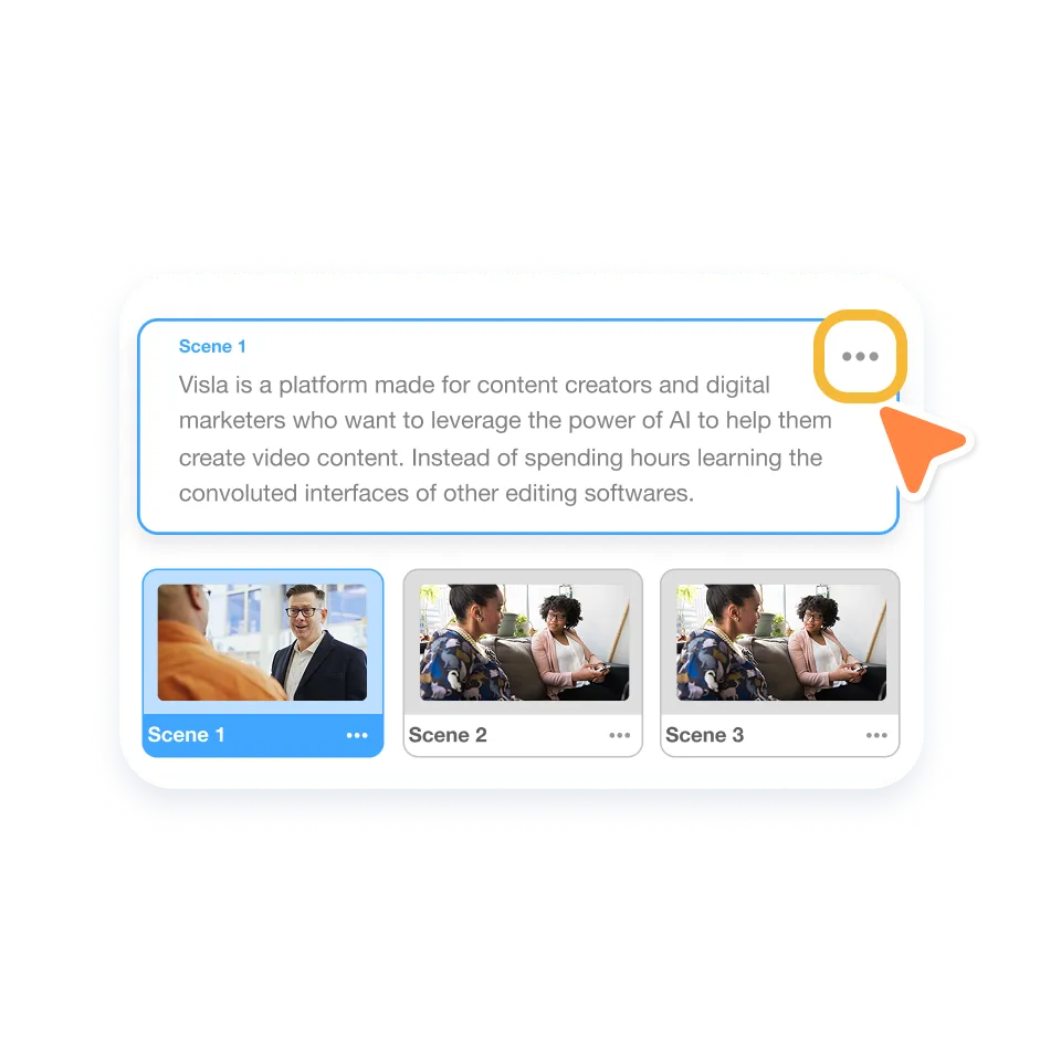 Select a scene in Visla’s timeline where you want to place AI b-roll video