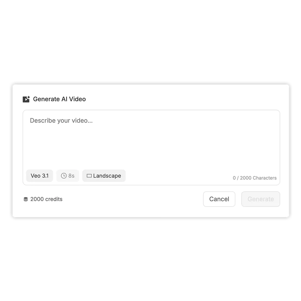 Enter a text prompt in Visla describing the AI b-roll clip you want to generate