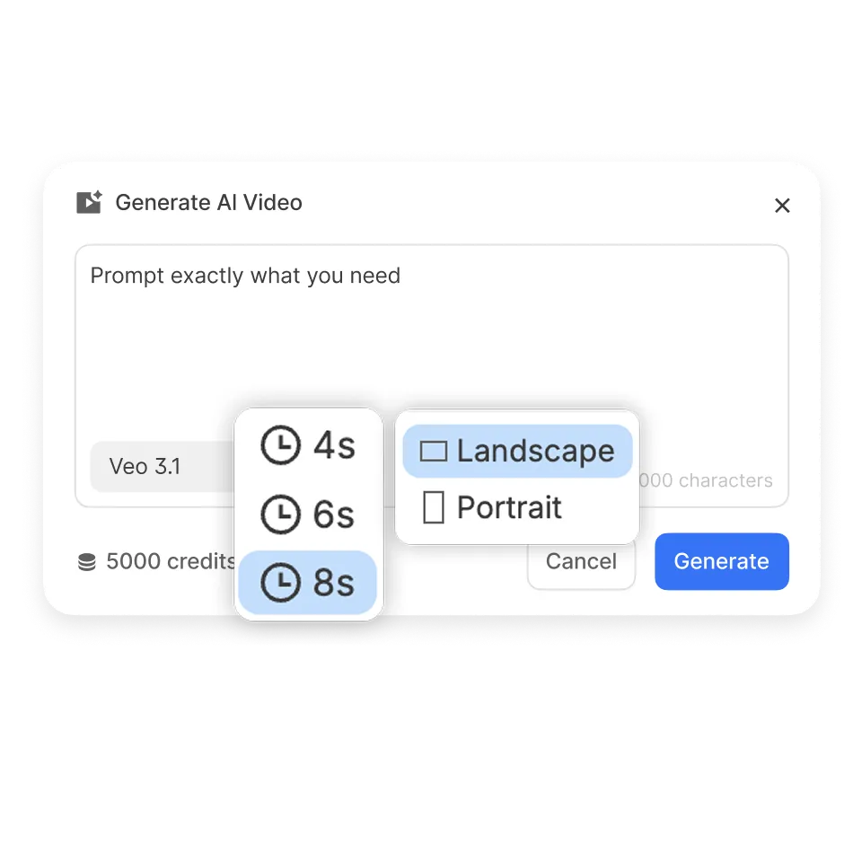 Preview AI-generated b-roll clip in Visla created with models like Sora 2 or Veo 3