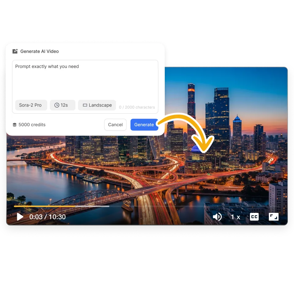 Fine-tune and place AI b-roll footage in Visla’s Scene-Based Video Editing platform