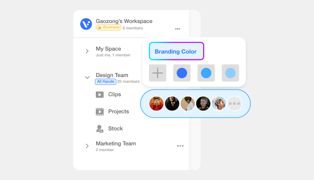Visla Branding enables enhanced collaboration with shared brand settings in team projects.