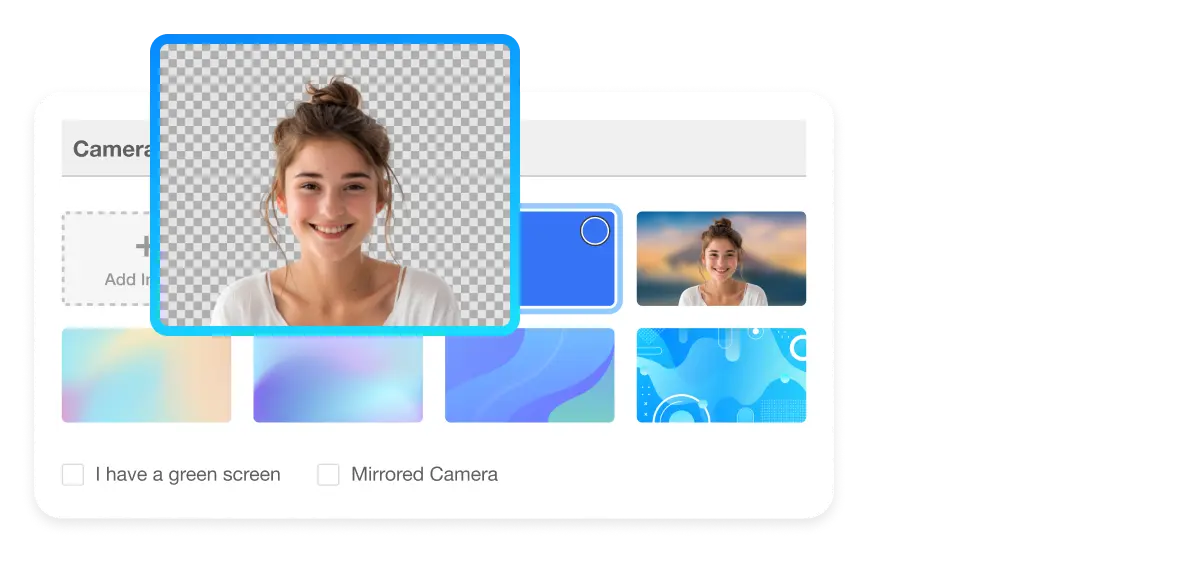 Remove a Virtual Camera Background feature highlighting a clear and ...