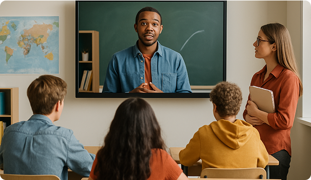 AI video tools for educators supporting brand-aligned school videos with logos and colors