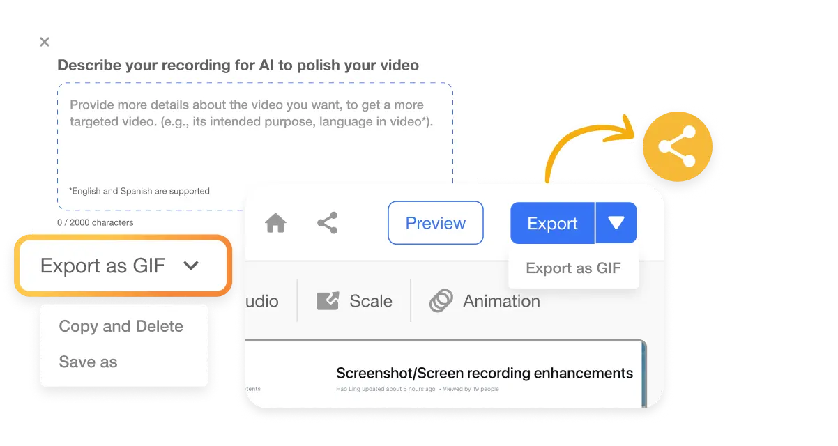 Screen Step Recorder’s export feature highlighted for global distribution of how-to guides.