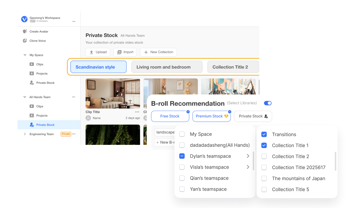 How can interior designers use Private Stock to simplify video creation?