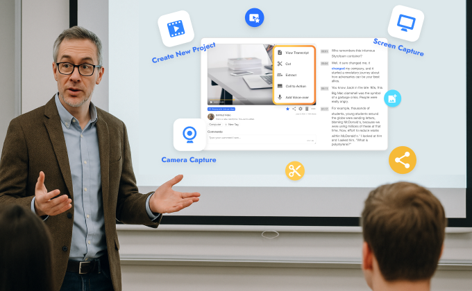 IT runbook video creator helping trainers present onboarding steps with AI Avatar, AI Summary, and export to PDF
