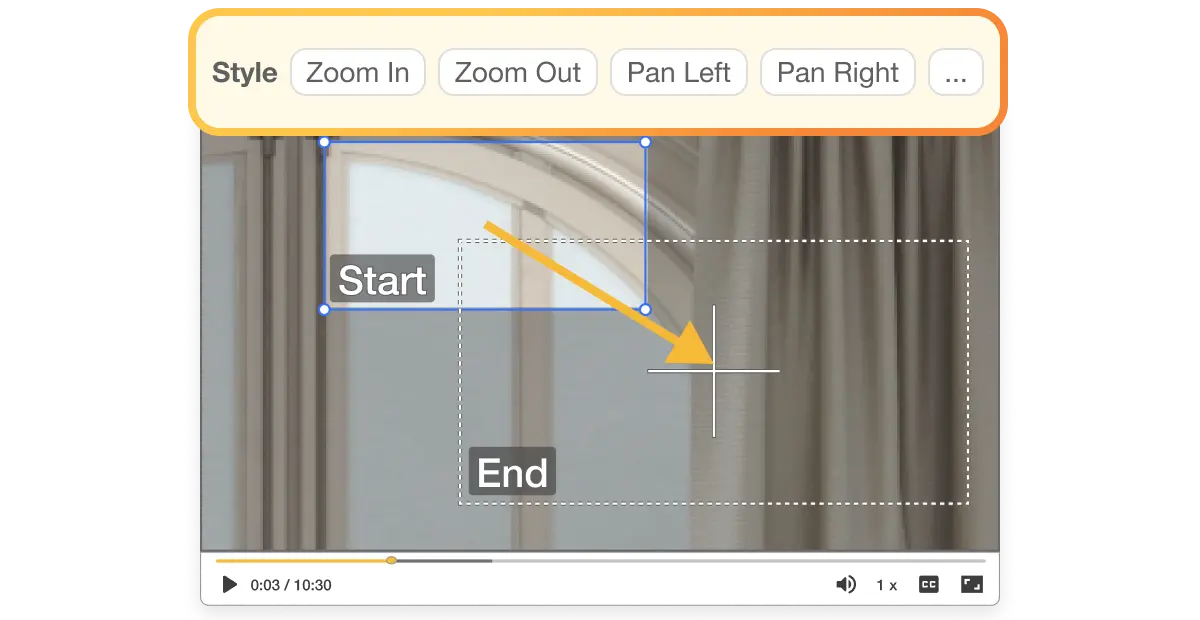 Ken Burns effect for training visuals in Visla