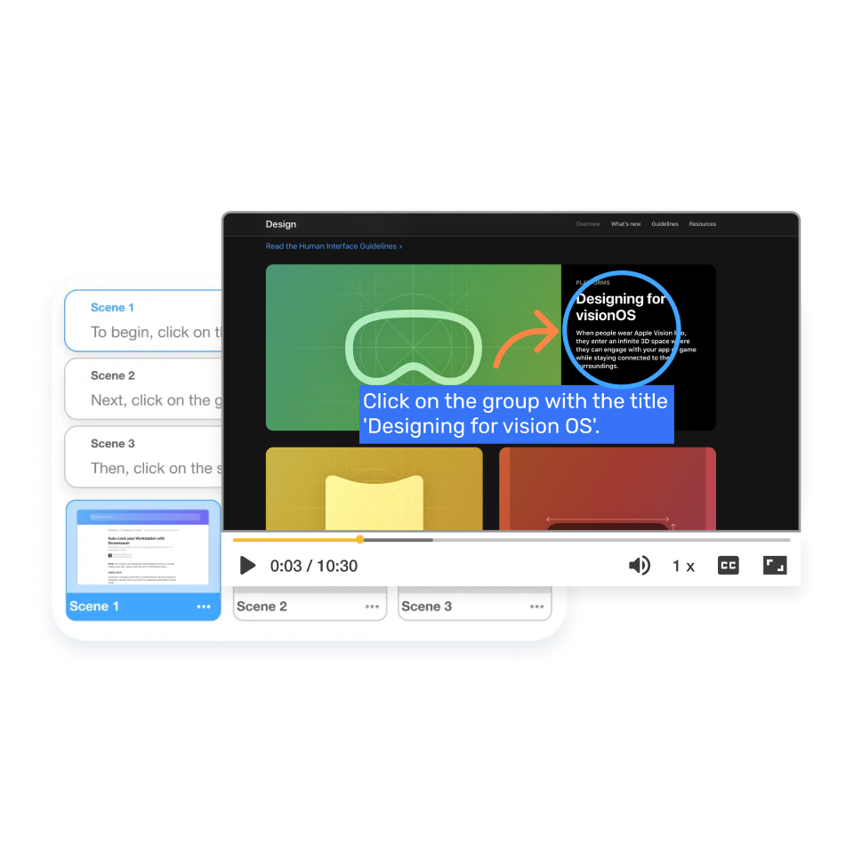 AI step recorder step 4 — refine each scene in the Scene-Based Editor