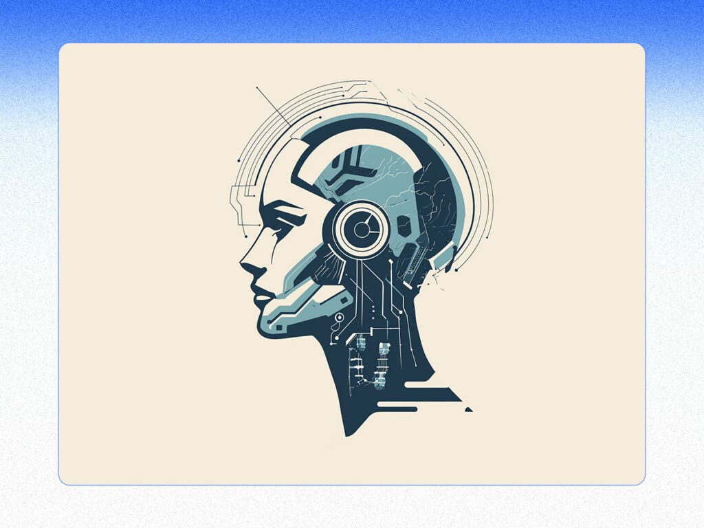 A stylized graphic that represents AI. 