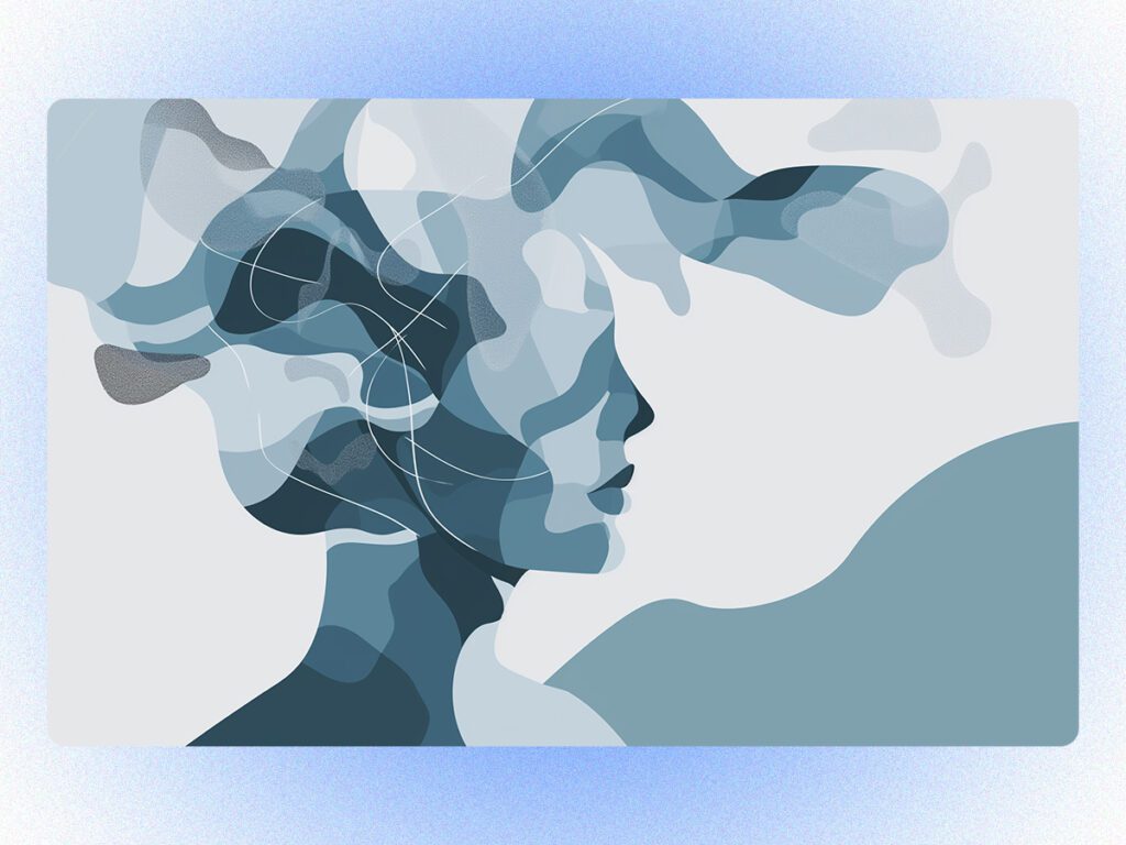 A stylized graphic that represents AI. 