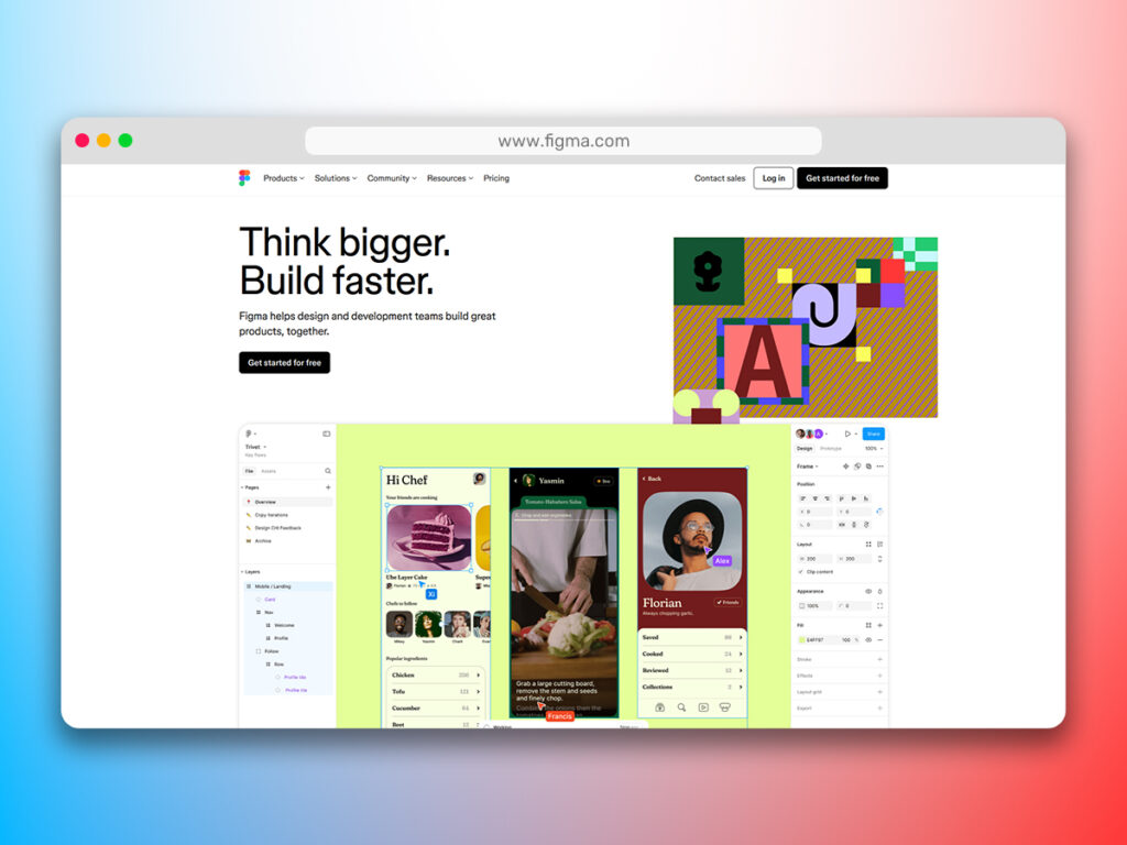 A simulated screenshot of the Figma website.