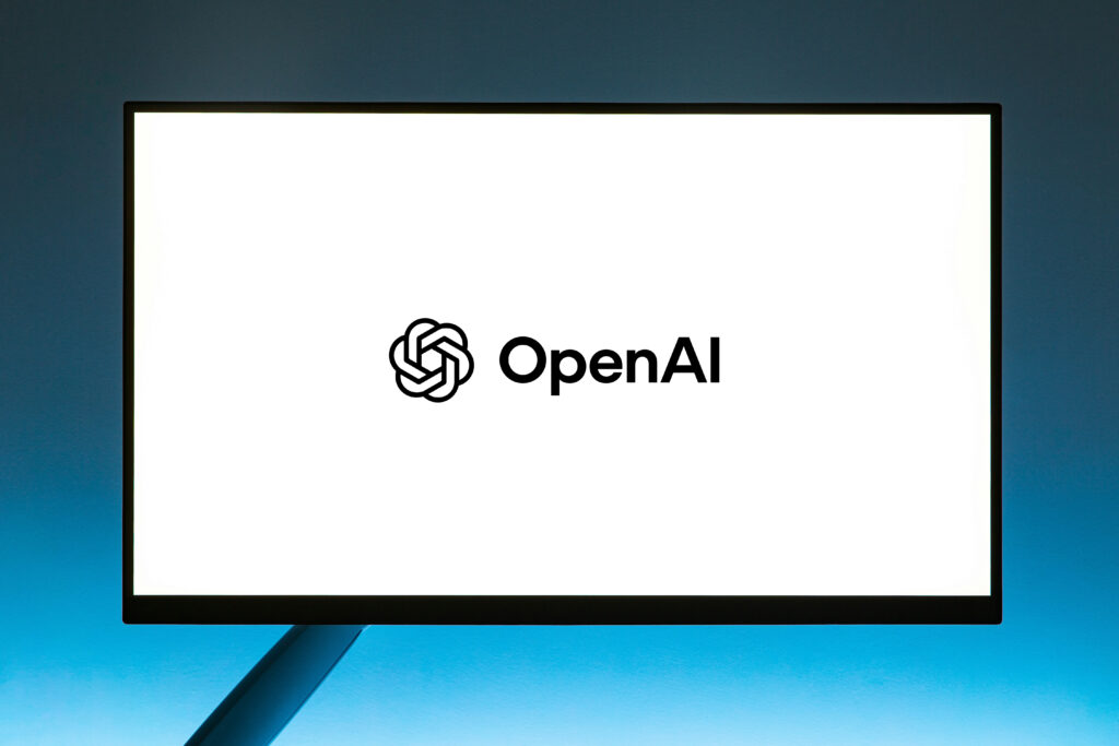 The OpenAI logo on a computer screen